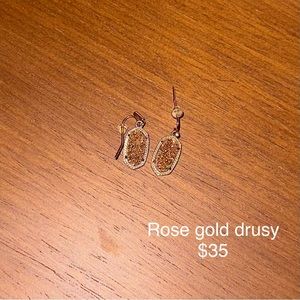 Kendra Scott Lee rose gold drusy earrings